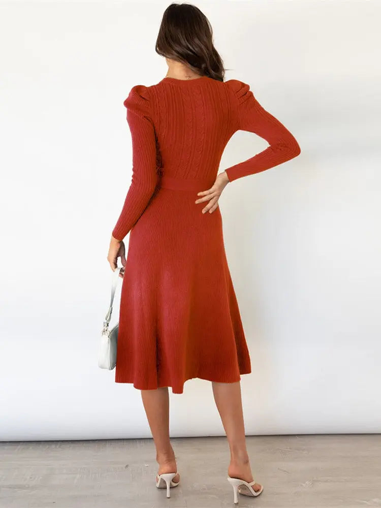 Knitted Midi Dress for Women – Cozy & Chic Style 8