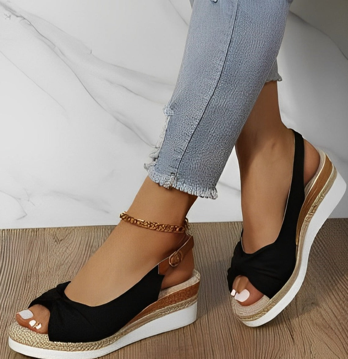 Knot Design Espadrille Wedge Sandals for Women – Chic & Comfortable