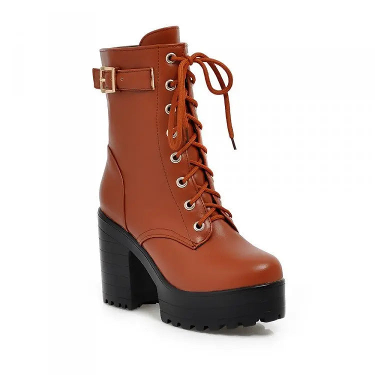 Lace-Up Ankle Boots for Women – Bold & Stylish