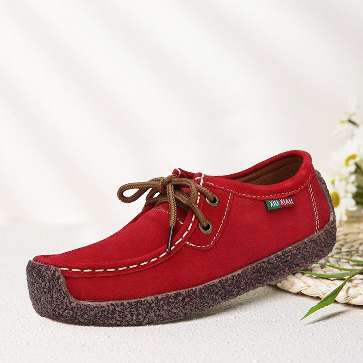 Lace-Up Black Flats for Women – Comfortable & Versatile All-Day Wear