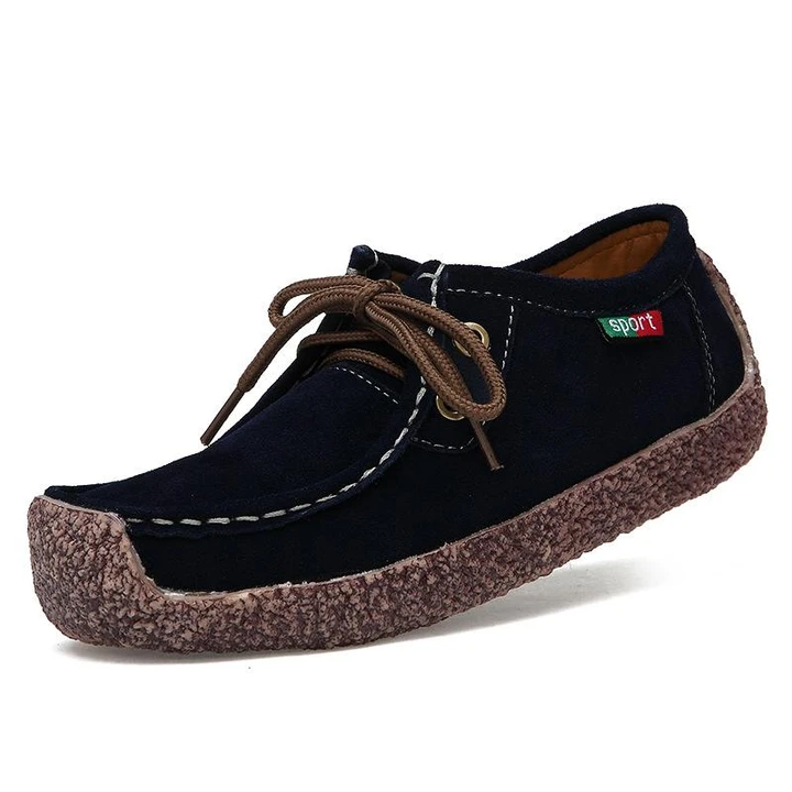 Lace-Up Black Flats for Women – Comfortable & Versatile All-Day Wear