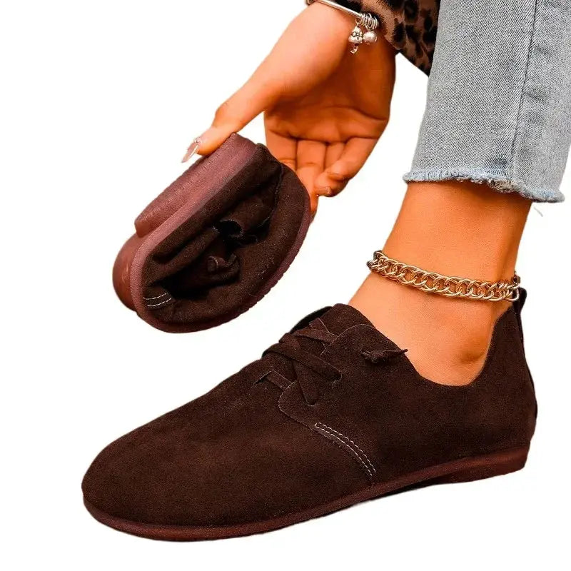 Lace-Up Black Flats for Women – Stylish & Comfortable Everyday Wear