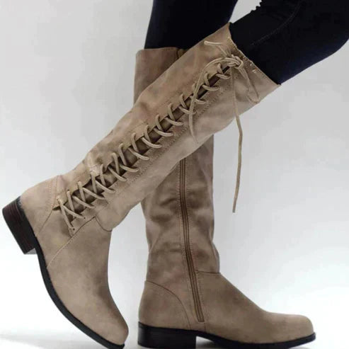 Lace-Up Knee-High Boots for Women – Stylish & Comfortable