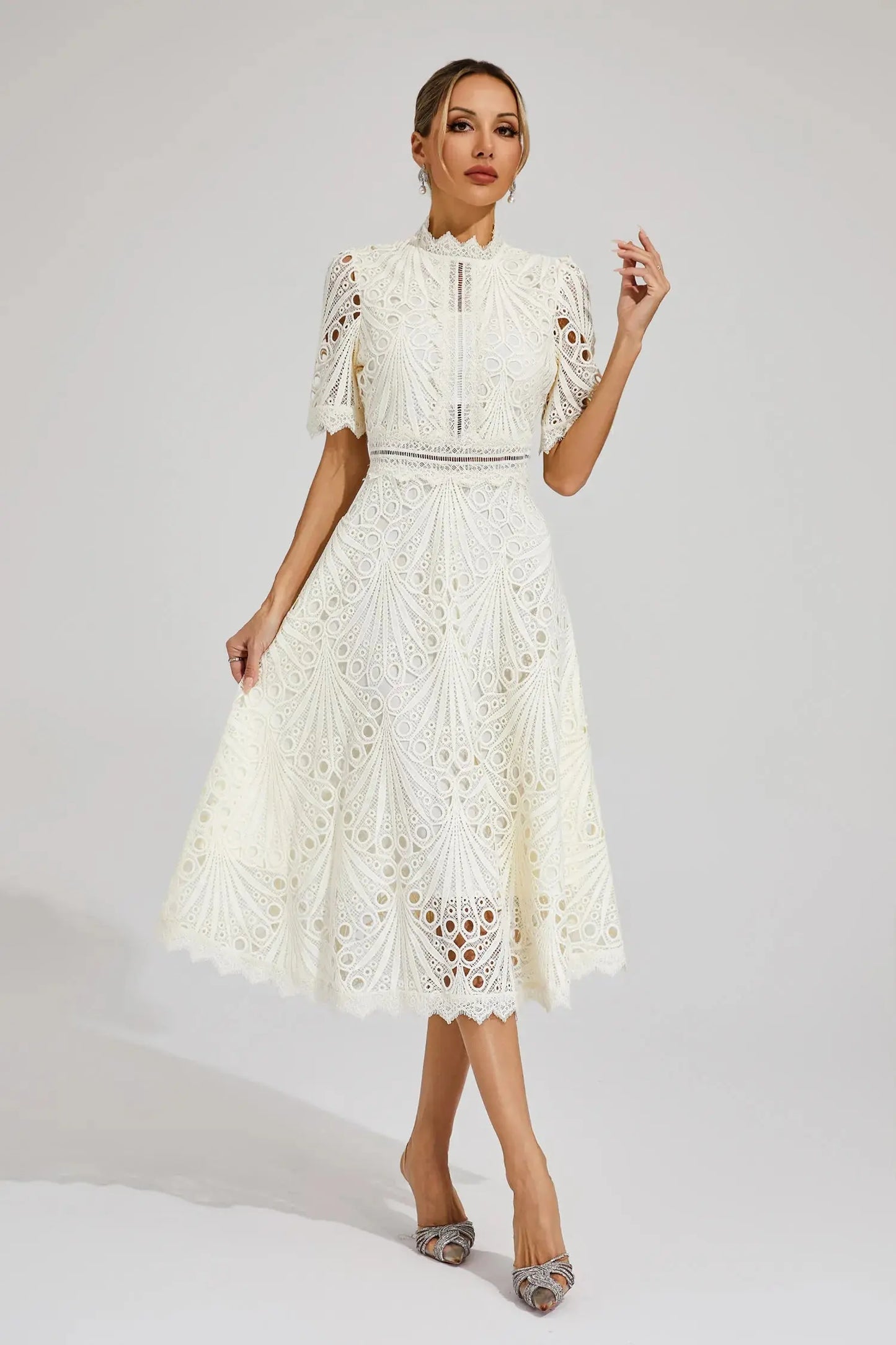 Lace Midi Dress for Women – Effortlessly Elegant & Timeless 9