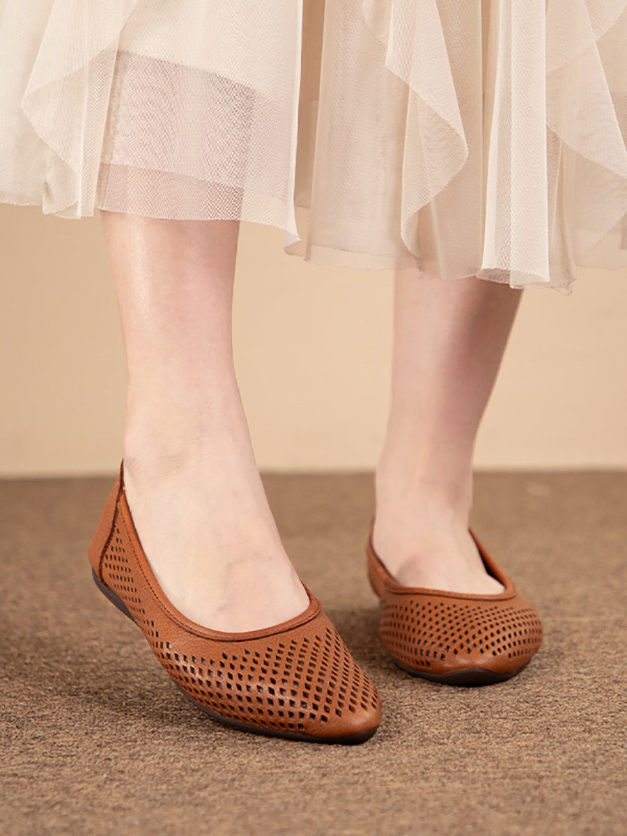 Laser-Cut Ballet Flats for Women – Stylish & Comfortable Slip-On Design