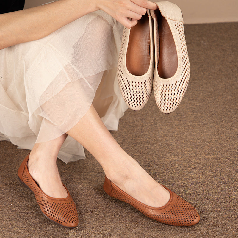 Laser-Cut Ballet Flats for Women – Stylish & Comfortable Slip-On Design
