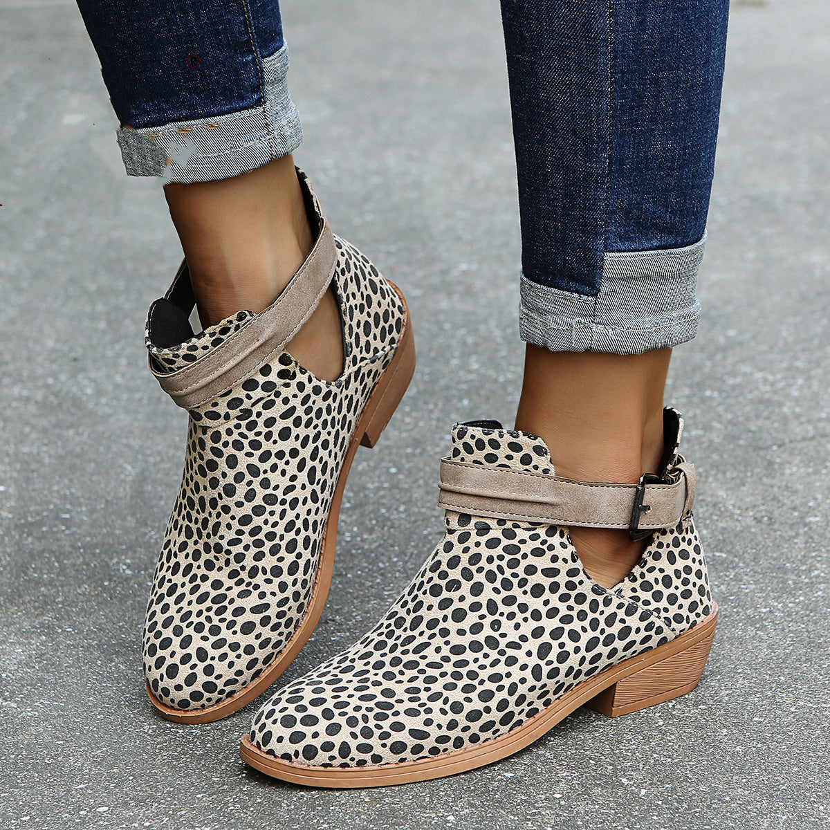 Leopard Print Ankle Boots for Women – Bold & Stylish