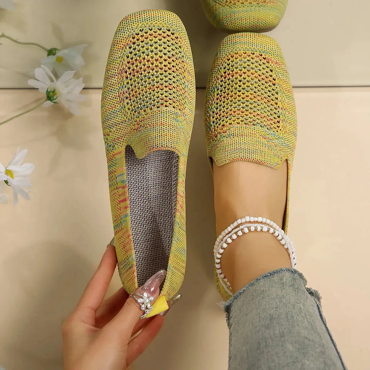 Lightweight Slip-On Sneakers for Women – Stylish & Comfortable White Footwear