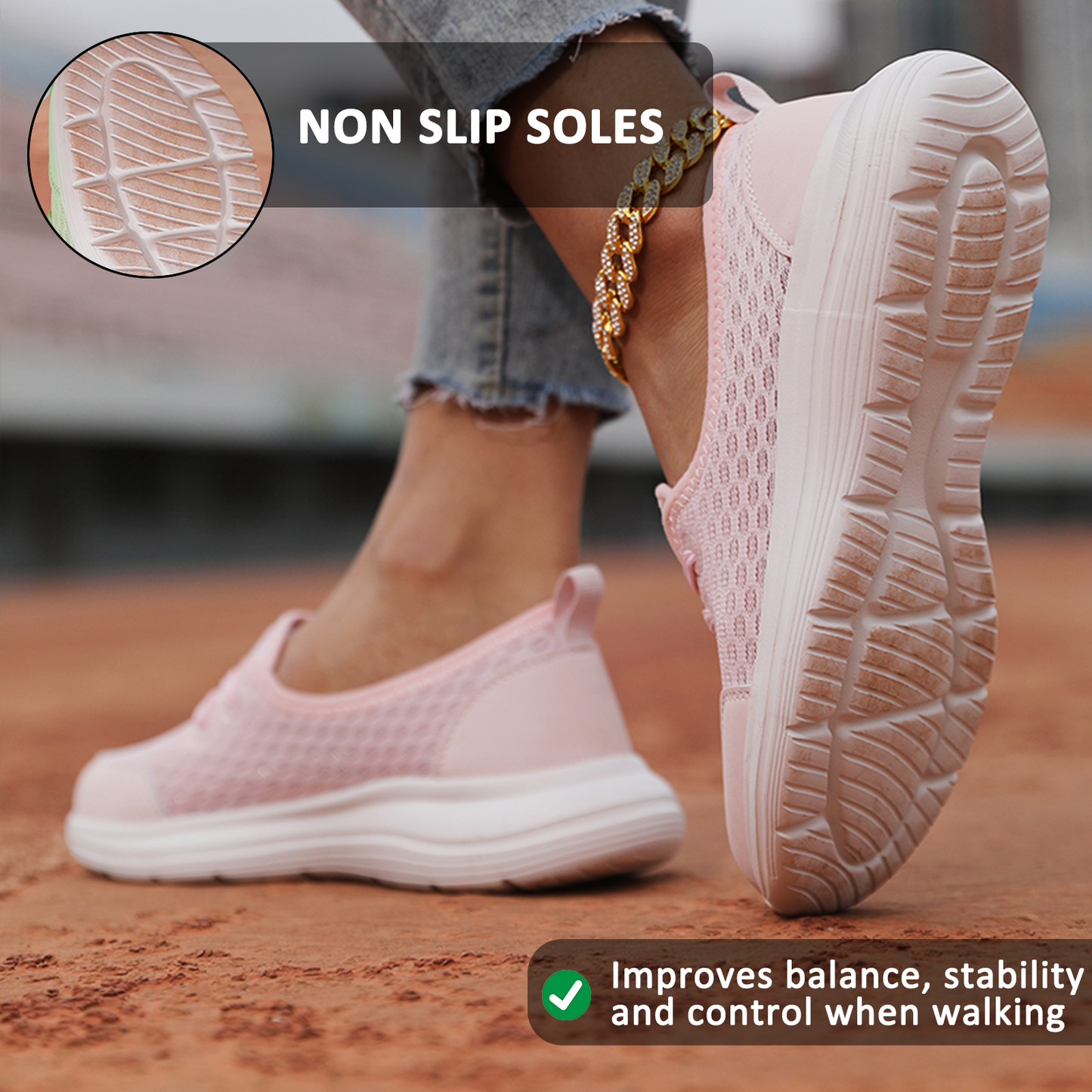 Lightweight Walking Shoes for Women – Comfortable & Versatile Slip-On Design