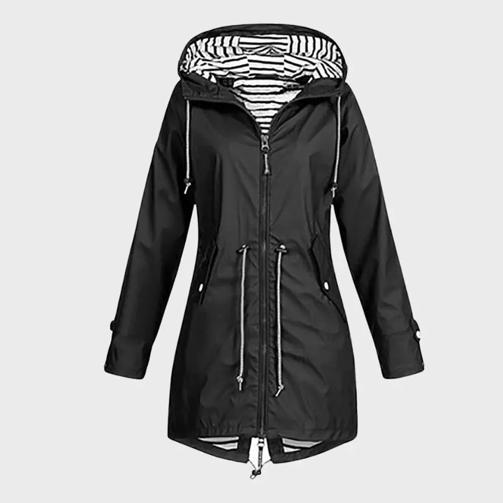 Long Waterproof Rain Jacket for Women β Stylish & Functional Rain Coat 5