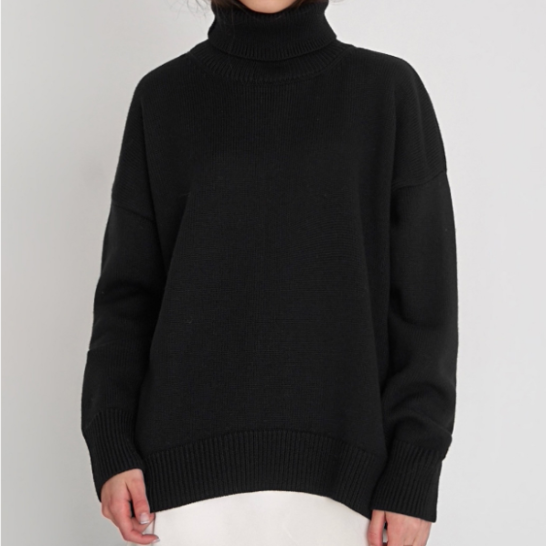 Loose Knitted Turtleneck Sweater for Women – Cozy & Stylish for Fall/Winter 2
