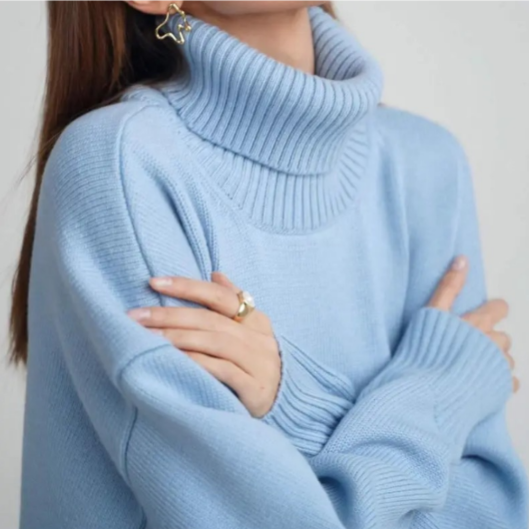 Loose Knitted Turtleneck Sweater for Women – Cozy & Stylish for Fall/Winter 8