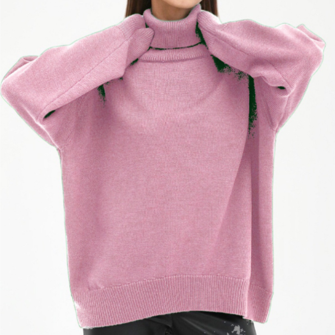 Loose Knitted Turtleneck Sweater for Women – Cozy & Stylish for Fall/Winter 9