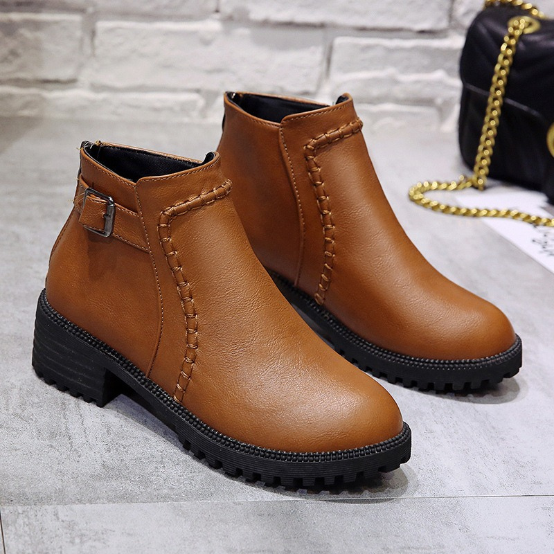 Low Block Heel Black Ankle Boots for Women – Stylish & Comfortable