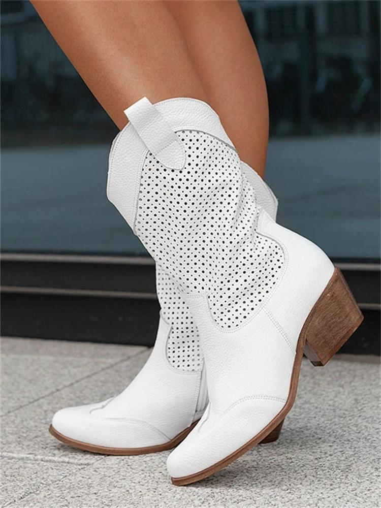Medium Heel Cowboy Boots for Women – Stylish & Versatile