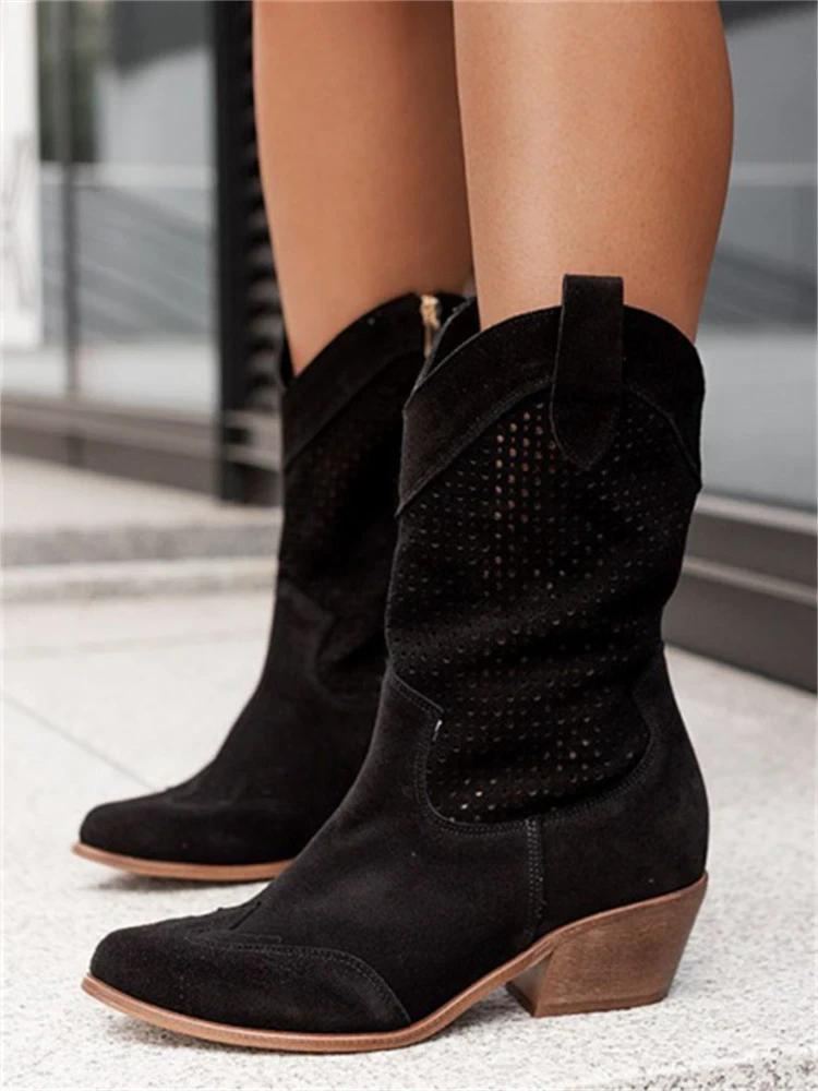 Medium Heel Cowboy Boots for Women – Stylish & Versatile