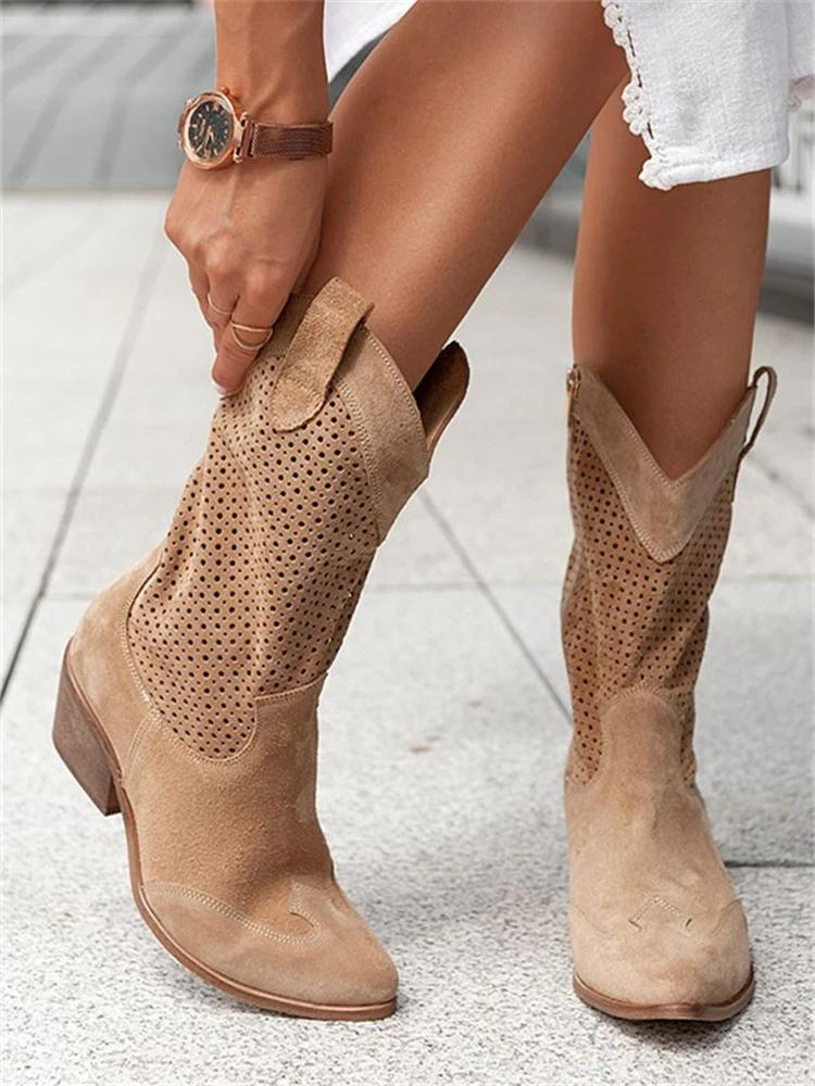Medium Heel Cowboy Boots for Women – Stylish & Versatile