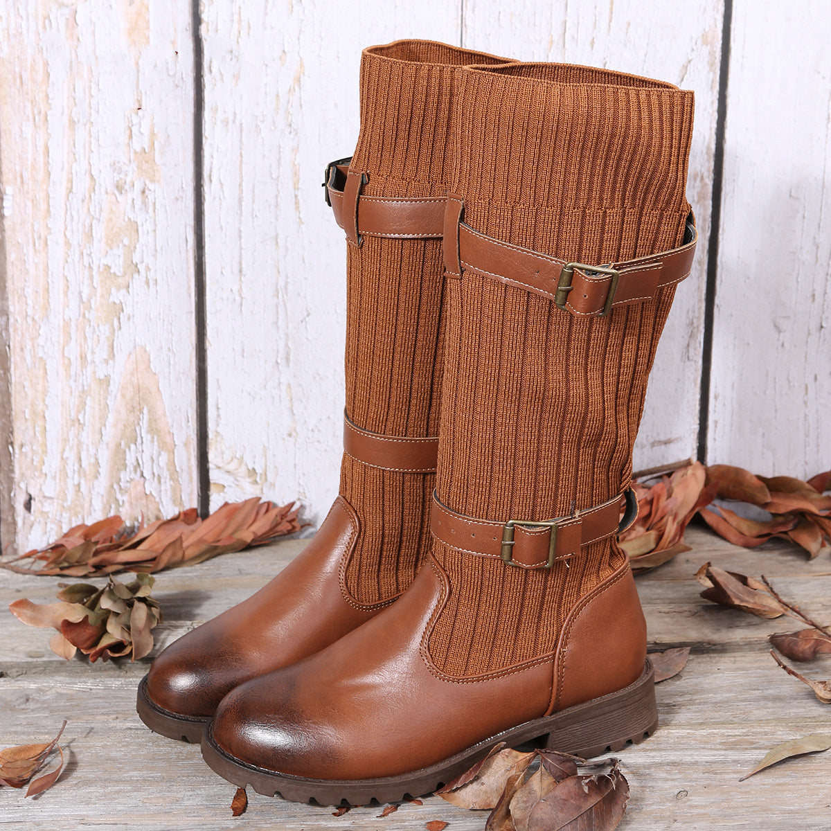 Mid-Calf Leopard Print Boots for Women – Chic & Comfortable Winter Style