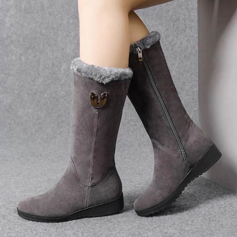 Mid-Calf Suede Boots for Women – Stylish & Warm