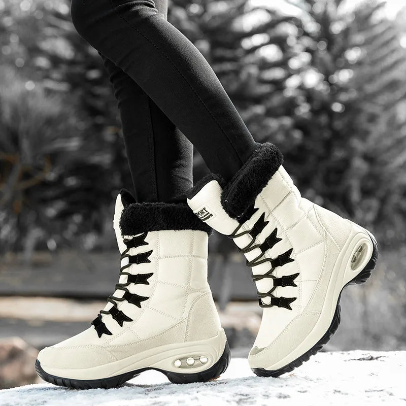 Mid-Calf Waterproof Snow Boots for Women – Cozy & Stylish
