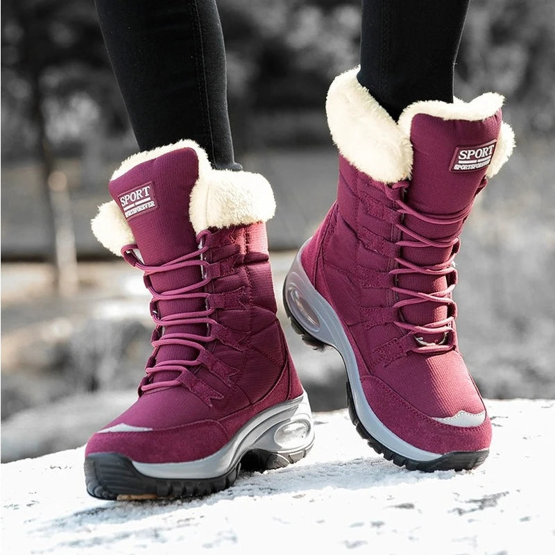 Mid-Calf Waterproof Snow Boots for Women – Cozy & Stylish
