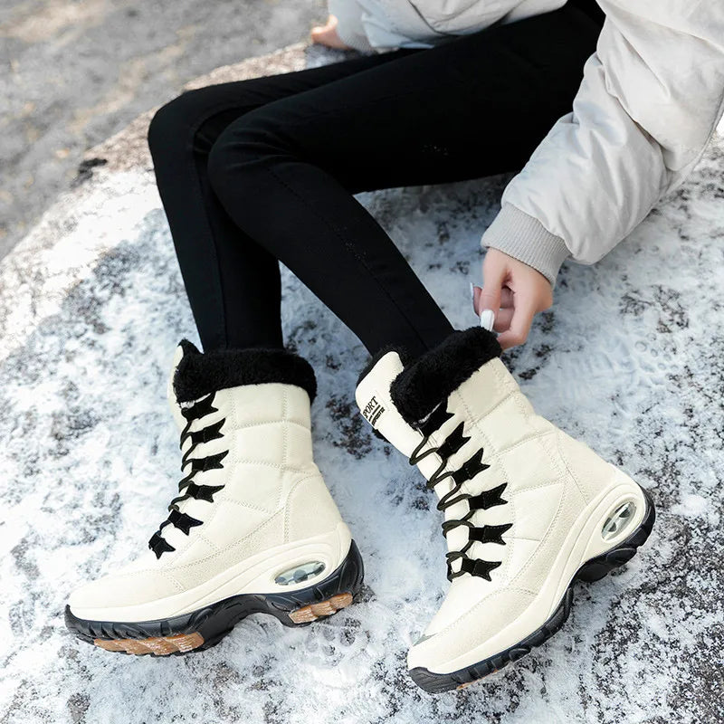 Mid-Calf Waterproof Snow Boots for Women – Cozy & Stylish