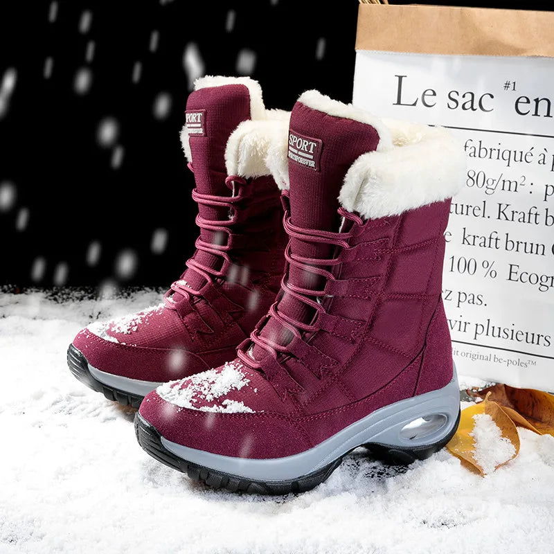 Mid-Calf Waterproof Snow Boots for Women – Cozy & Stylish