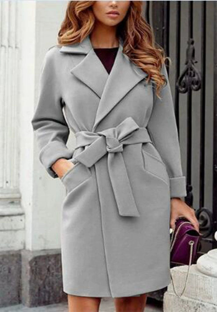 Mid-Length Black Trench Coat for Women β Stylish & Cozy Winter Essential Caliboot
