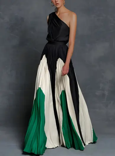 One-Shoulder Asymmetrical Maxi Dress for Women – Elegant & Flowing-Caliboot