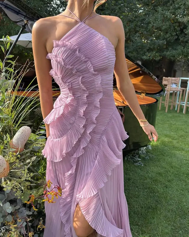 One-Shoulder Ruffle Maxi Dress for Women – Elegant & Flattering 3