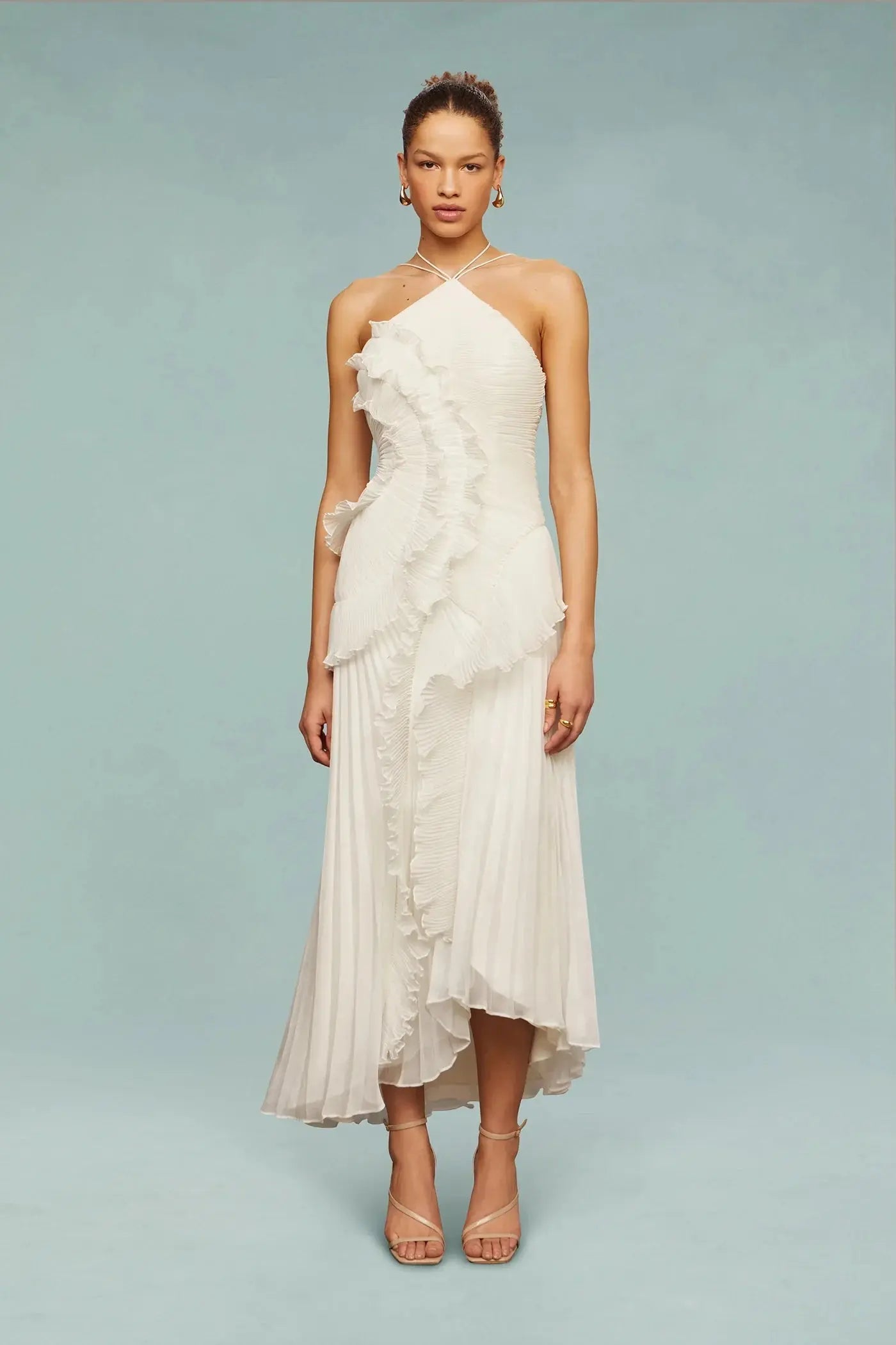 One-Shoulder Ruffle Maxi Dress for Women – Elegant & Flattering 4