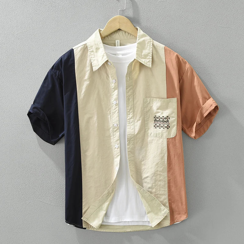 Naël – Chemise Patchwork Élégante pour Hommes – Unique & Tendance