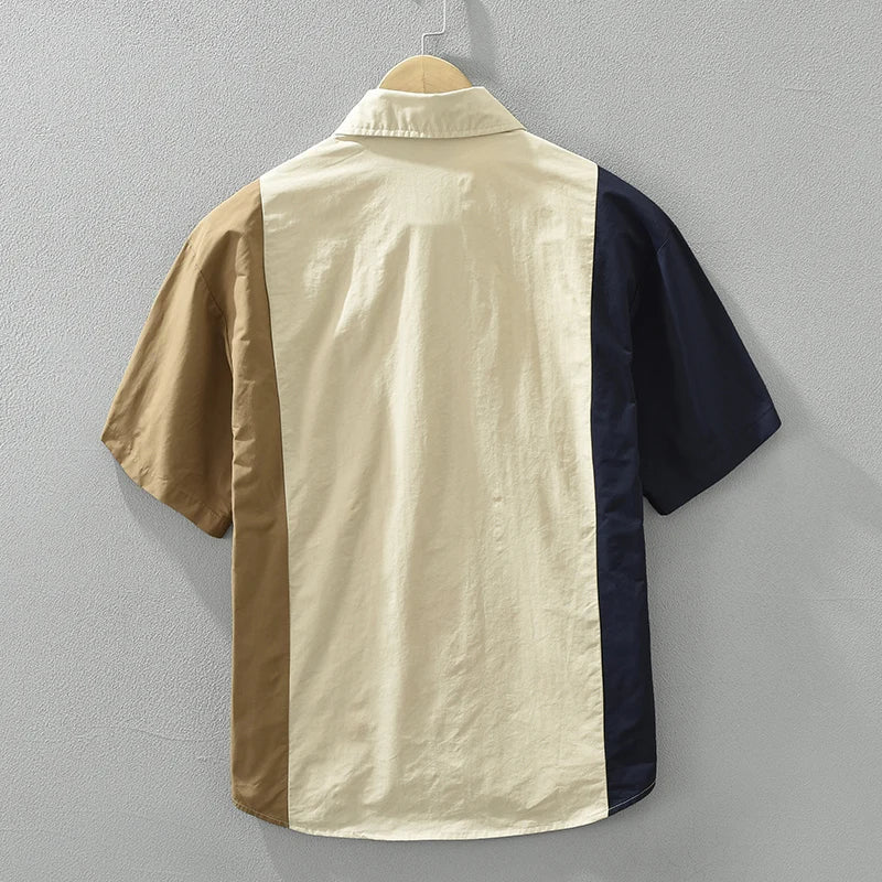Naël – Chemise Patchwork Élégante pour Hommes – Unique & Tendance