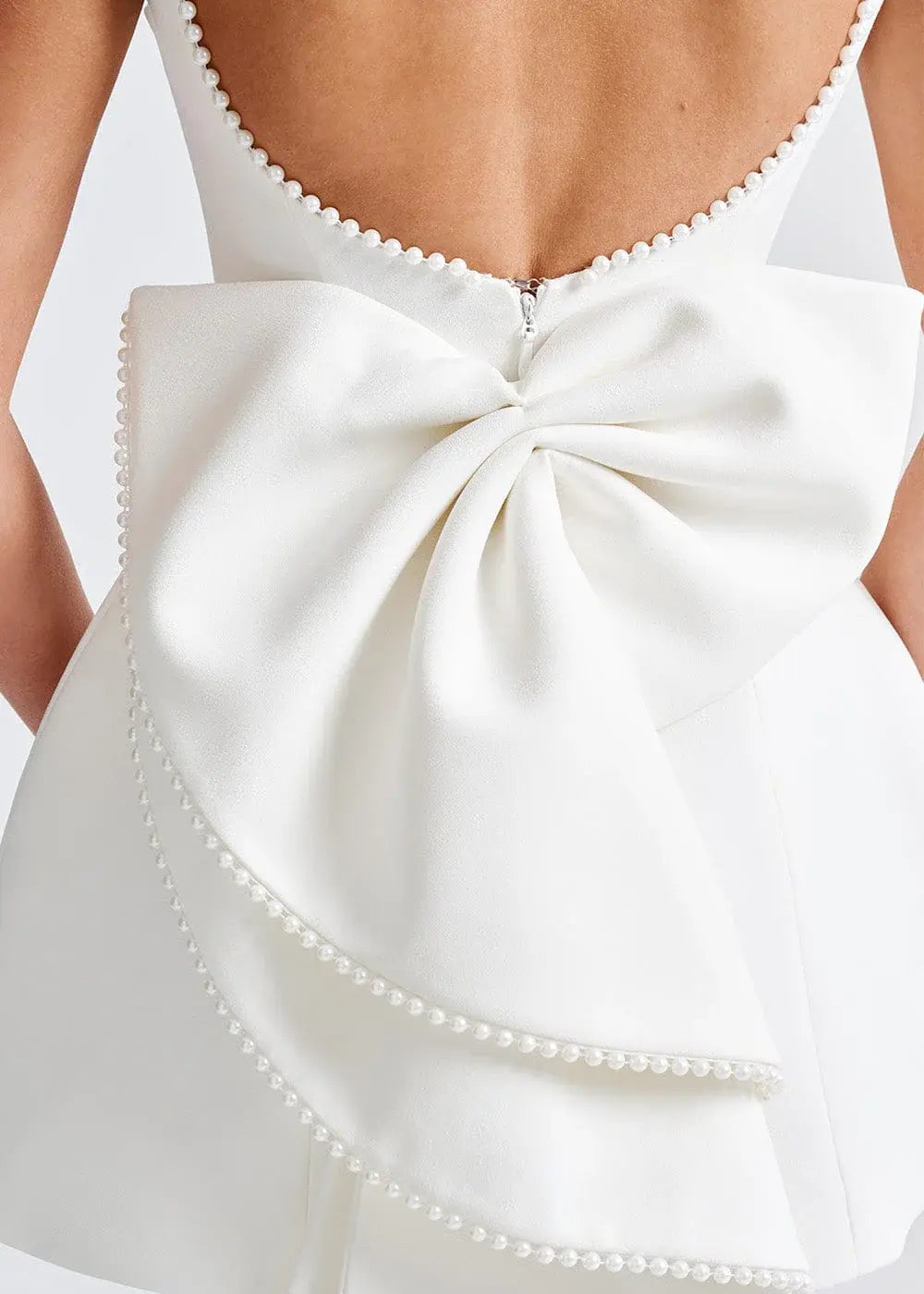 Pearl Embellished Mini Dress for Women – Elegant & Sophisticated Style 2