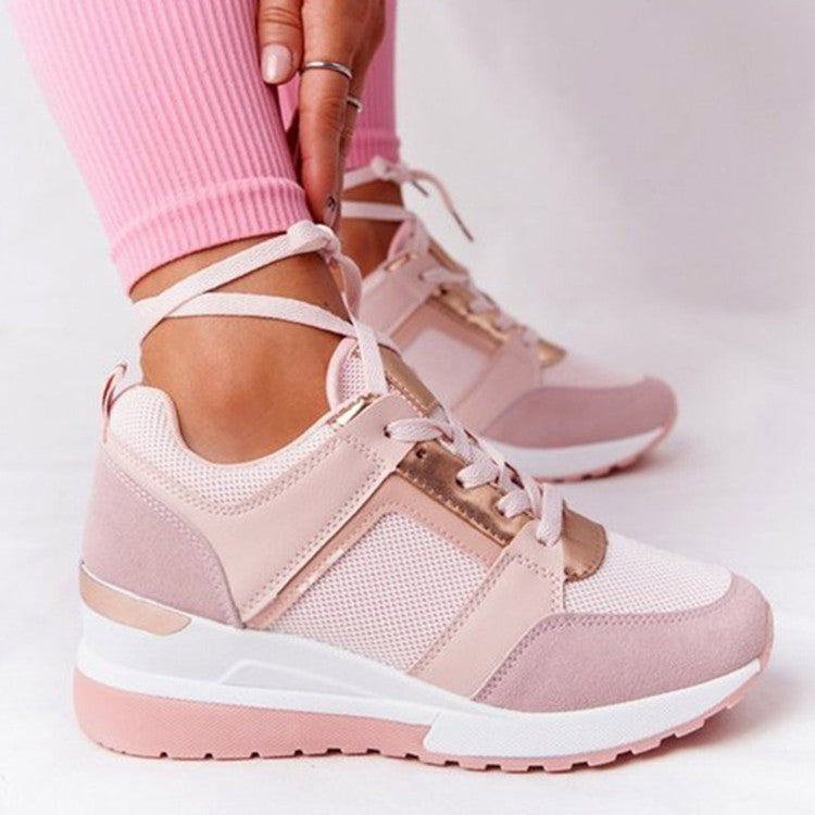 Perforated Wedge Sneakers for Women – Stylish & Comfortable