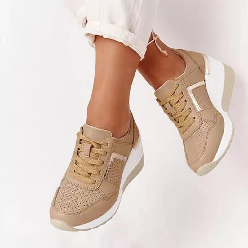 Perforated Wedge Sneakers for Women – Stylish & Comfortable