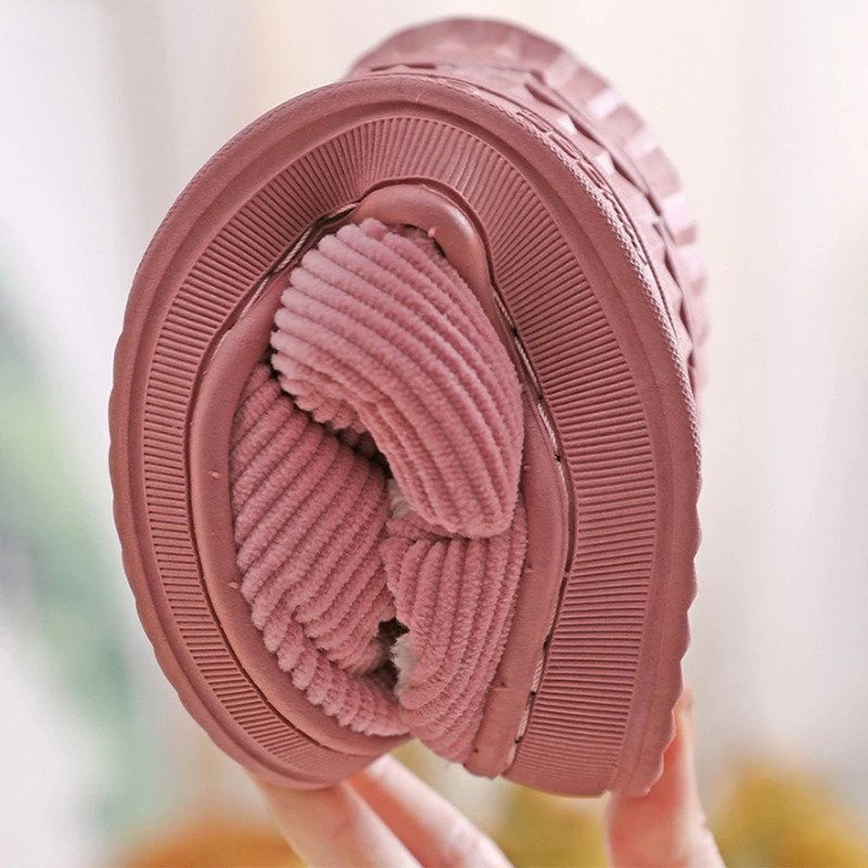 Plush Cotton Slippers for Women – Cozy & Non-Slip Comfort