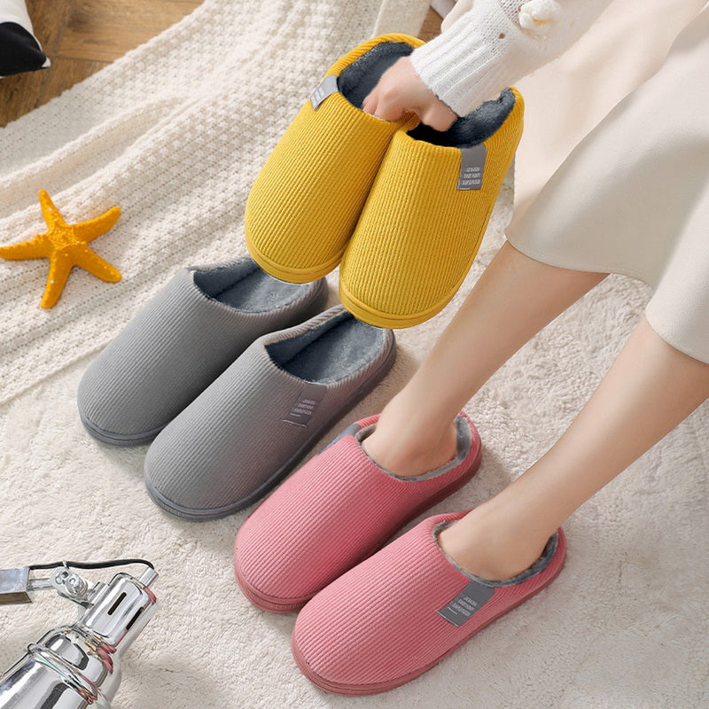 Plush Cotton Slippers for Women – Cozy & Non-Slip Comfort