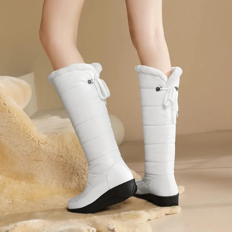 Plush Lace-Up Winter Boots for Women – Cozy & Elegant Style