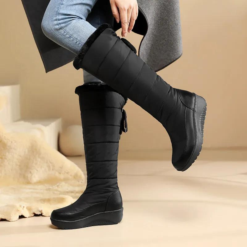 Plush Lace-Up Winter Boots for Women – Cozy & Elegant Style