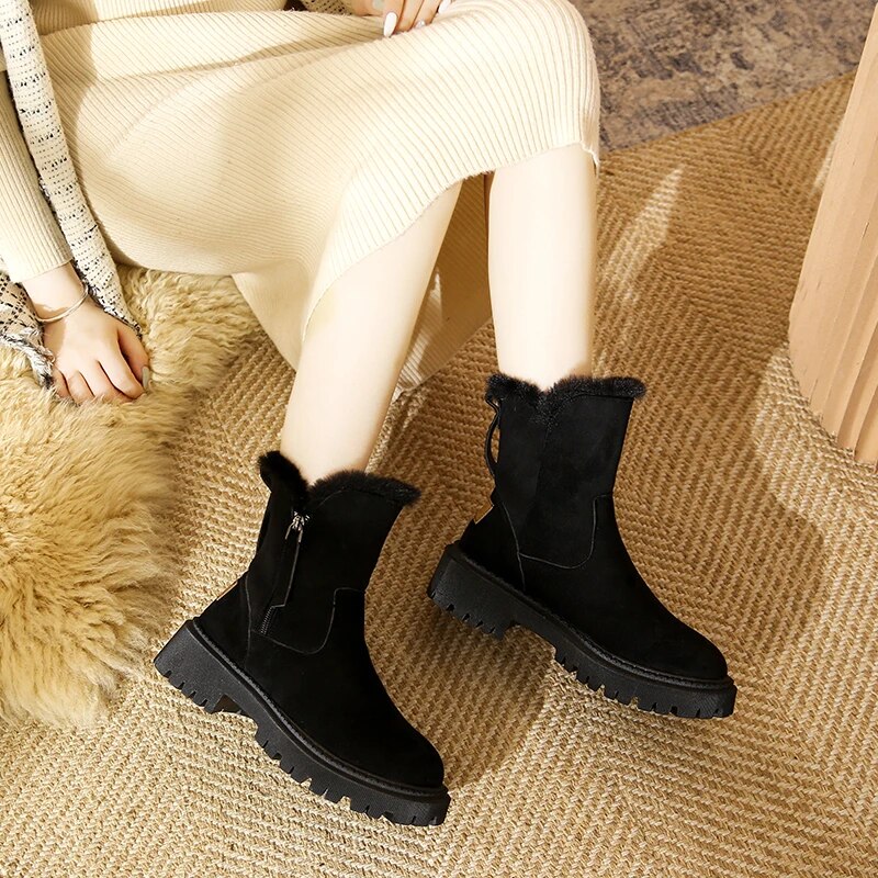 Plush Platform Snow Boots for Women – Stylish & Cozy for Winter