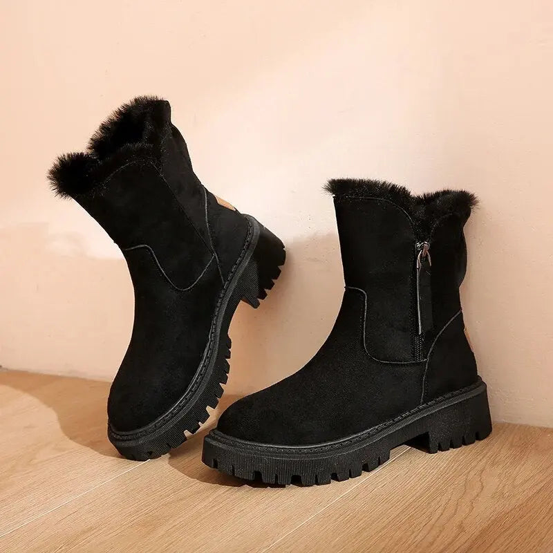 Plush Platform Snow Boots for Women β Stylish & Cozy for Winter