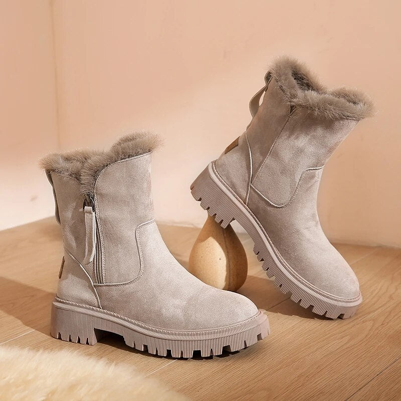 Plush Platform Snow Boots for Women – Stylish & Cozy for Winter