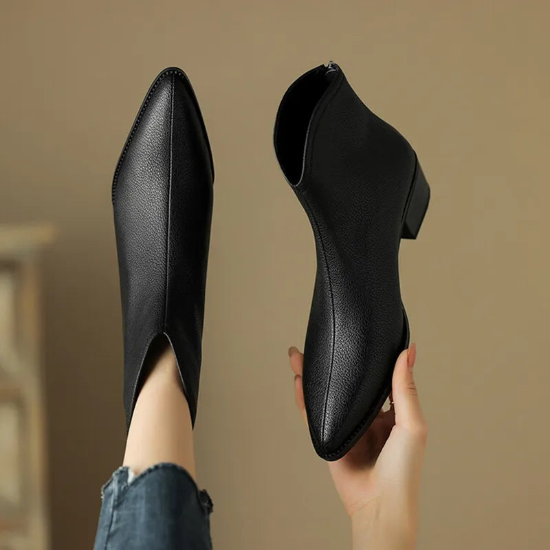 Pointed-Toe Ankle Boots for Women – Chic & Comfortable Design