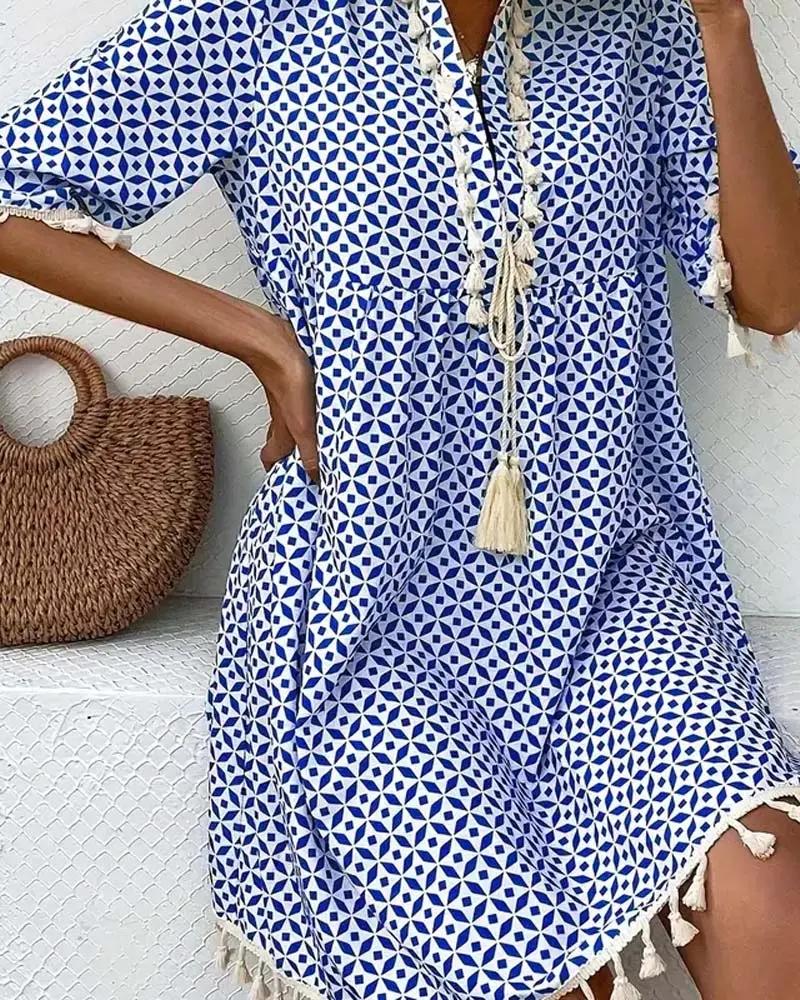 Printed Mini Dress for Women – Stylish & Comfortable for Summer Wear-Caliboot