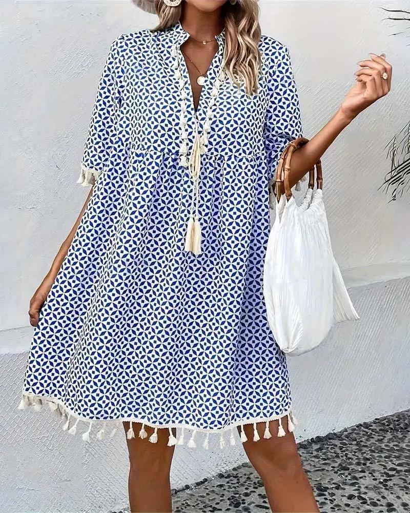 Printed Mini Dress for Women – Stylish & Comfortable for Summer Wear-Caliboot
