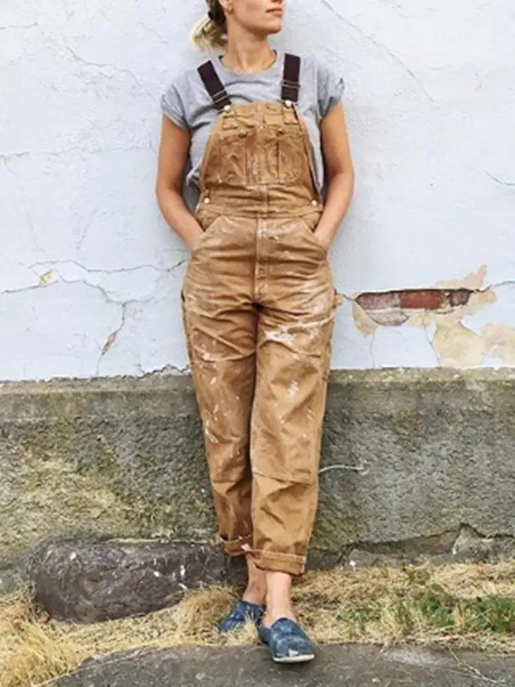 Relaxed Fit Denim Overalls for Women – Stylish & Functional Plus Size Option-Caliboot