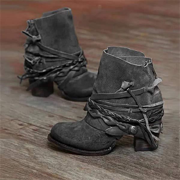 Retro Cowboy Ankle Boots for Women – Stylish & Comfortable