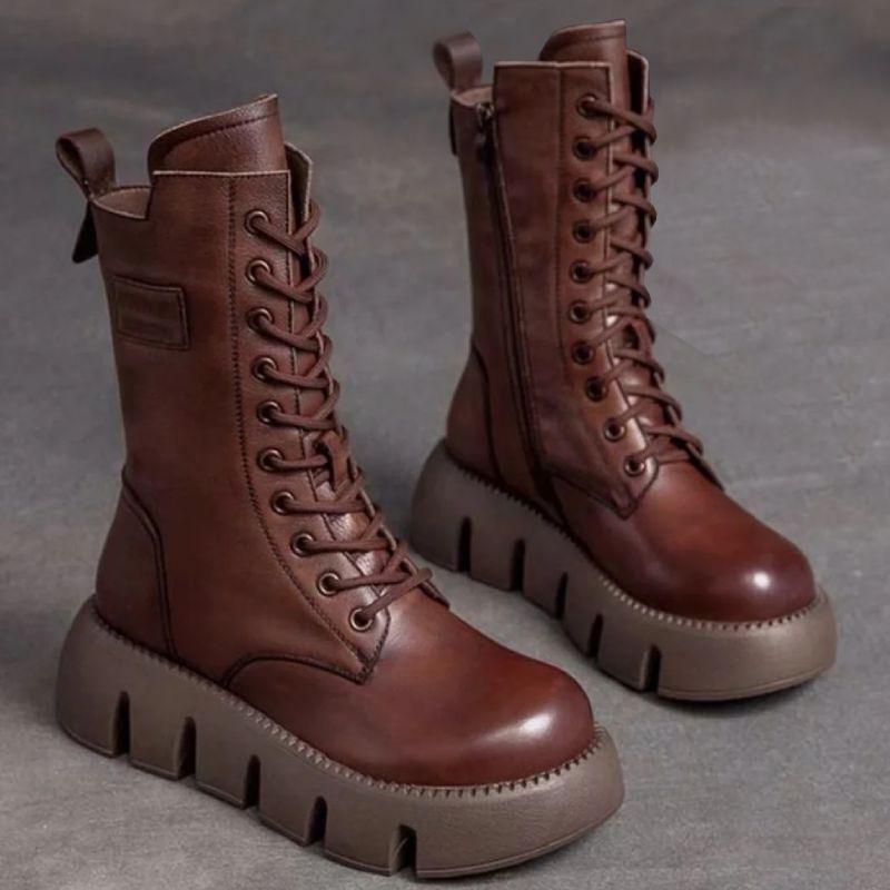 Retro Style Patent Leather Boots for Women – Elegant & Comfortable