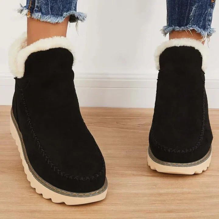 Retro Thick-Soled Snow Boots for Women – Cozy & Stylish Comfort